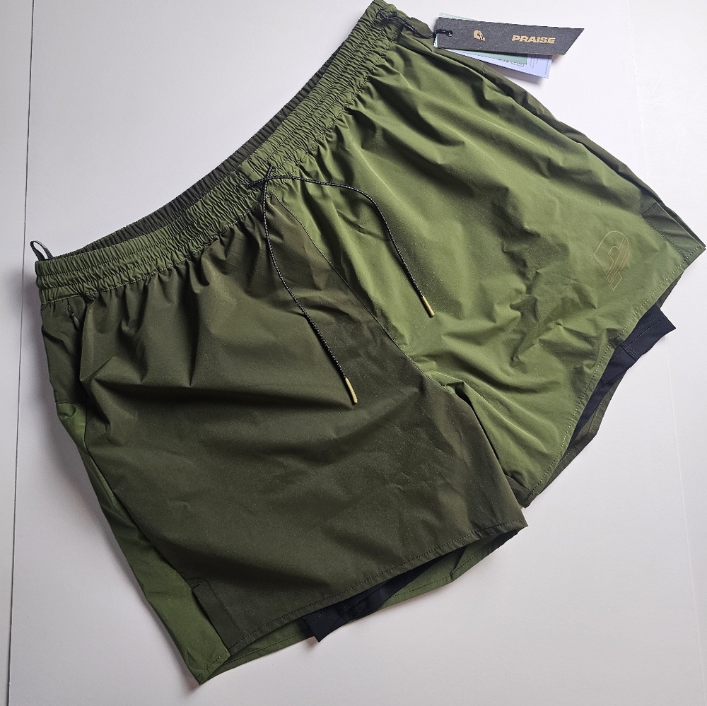 NWT PRAISE Men's Green Running Shorts Sz XL